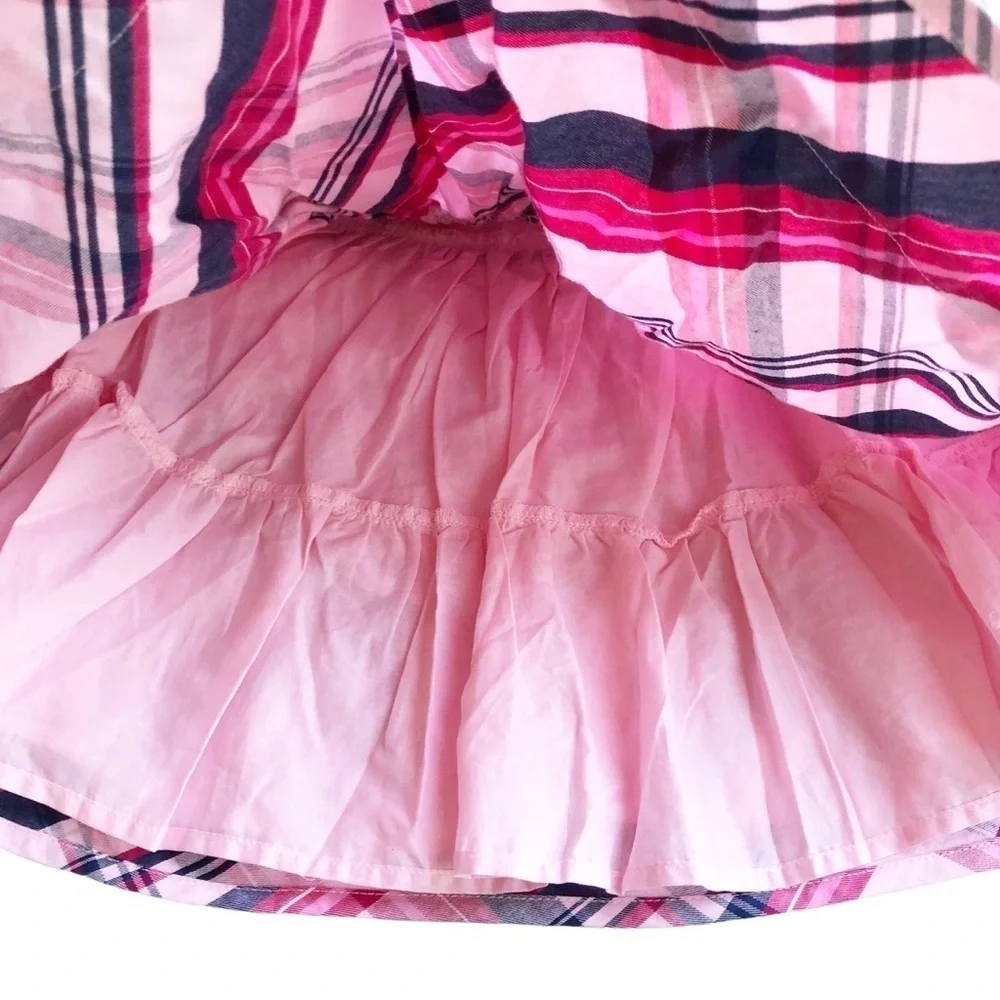 Gymboree Girls Pink Plaid Cotton Twill Dress Preppy Puppy Size 2T